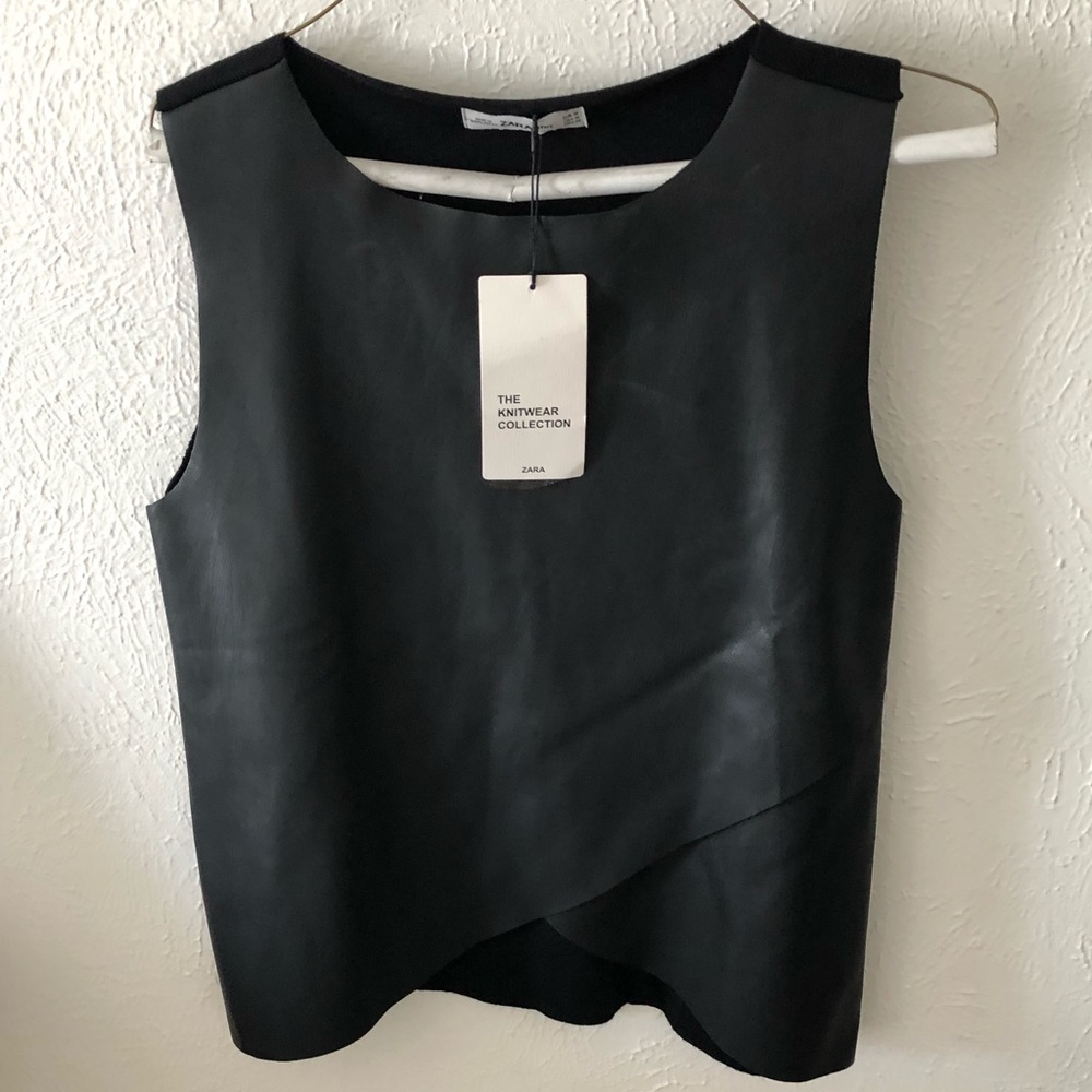 Zara faux leather shirt